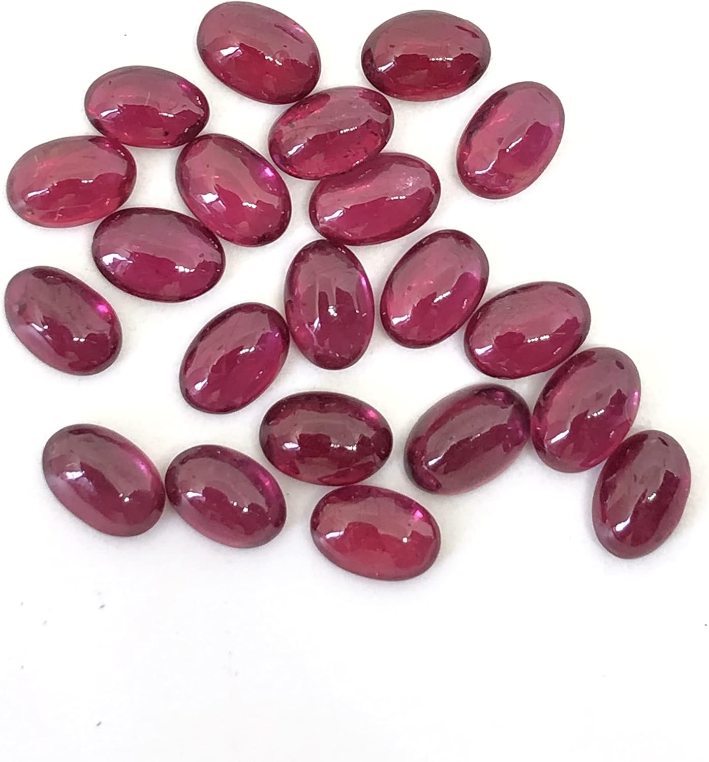 10.84 Ct Deep Red Ruby Oval Shape Cabochon Size 6x4 mm Attractive Fine Wholesale 21 Pcs Lot Loose Gemstone Best For Making Necklace, Ring, Earring, Pendant Jewelry