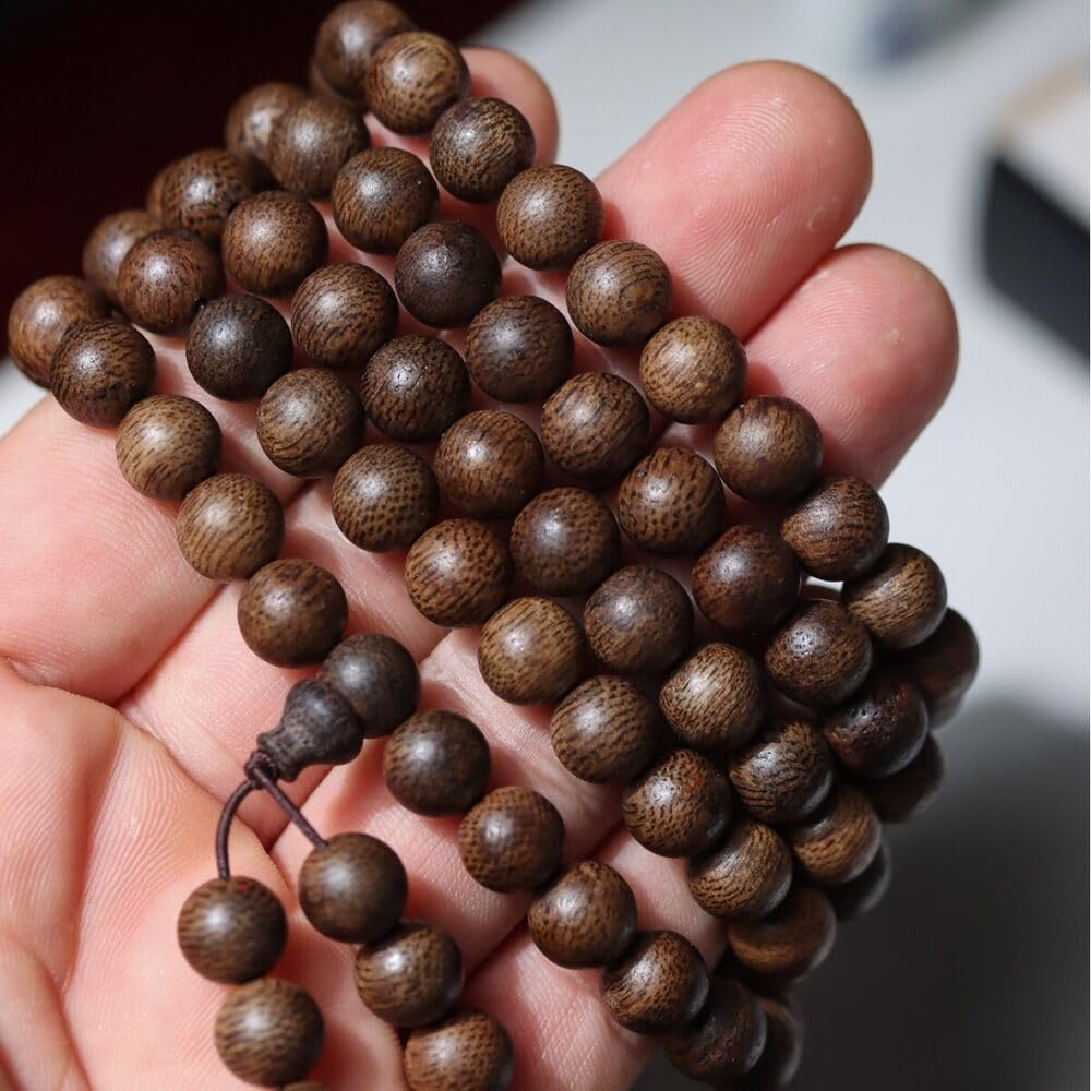 Agarwood Brunei Black Chess Agarwood Skewer 8mm*108pcs Submerged Grade Buddha Bead Rosary
