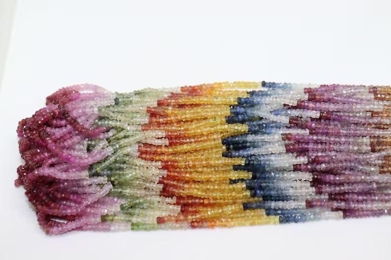 Multi Sapphire Faceted Rondelle Beads 2.5 mm Multi Rainbow Beads Multi Sapphire Beads Wholesale Beads 10 Strands Lot Multi Sapphire Beads