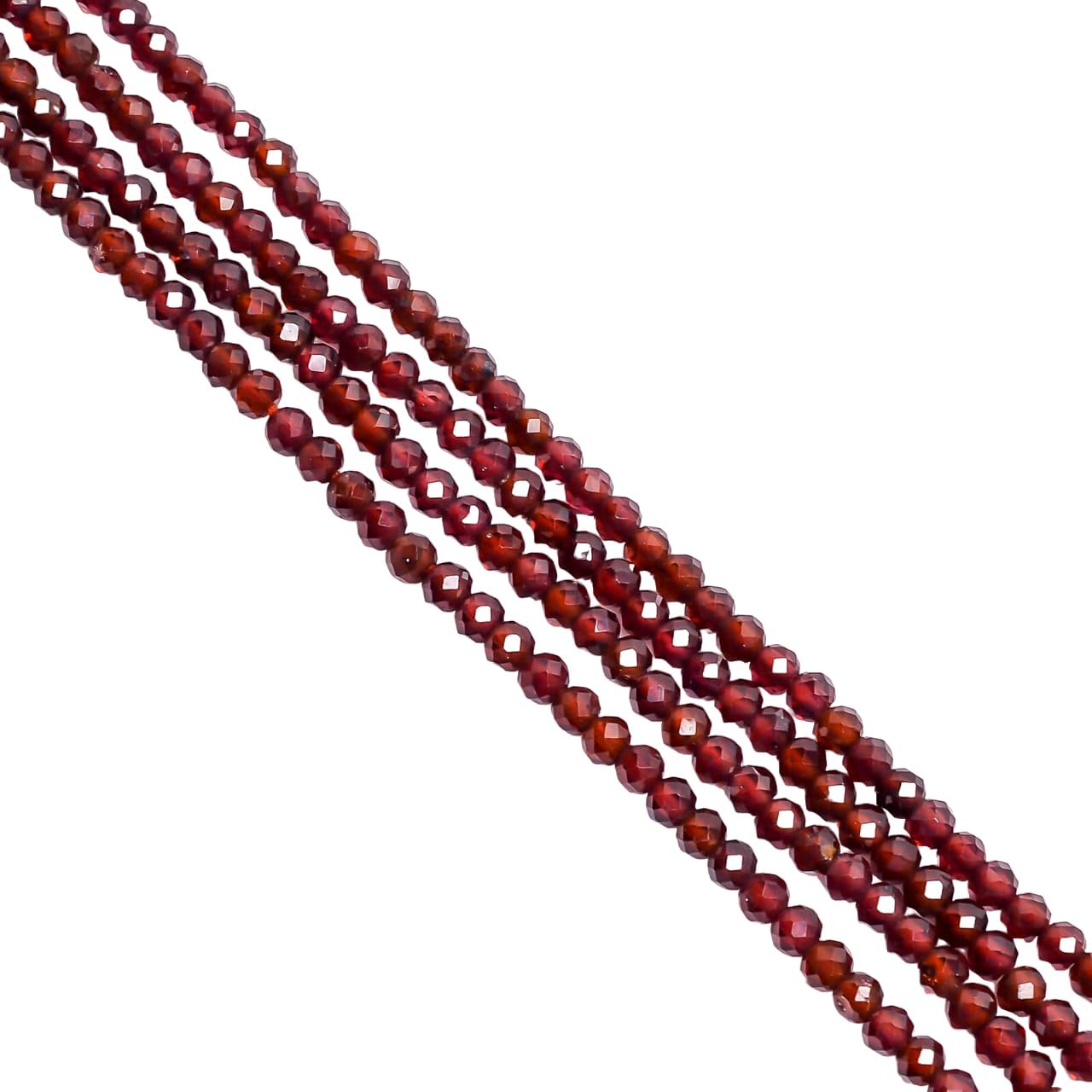 Natural Red Garnet Gemstone Round Faceted Beads 3X3 mm 100 Strand 13