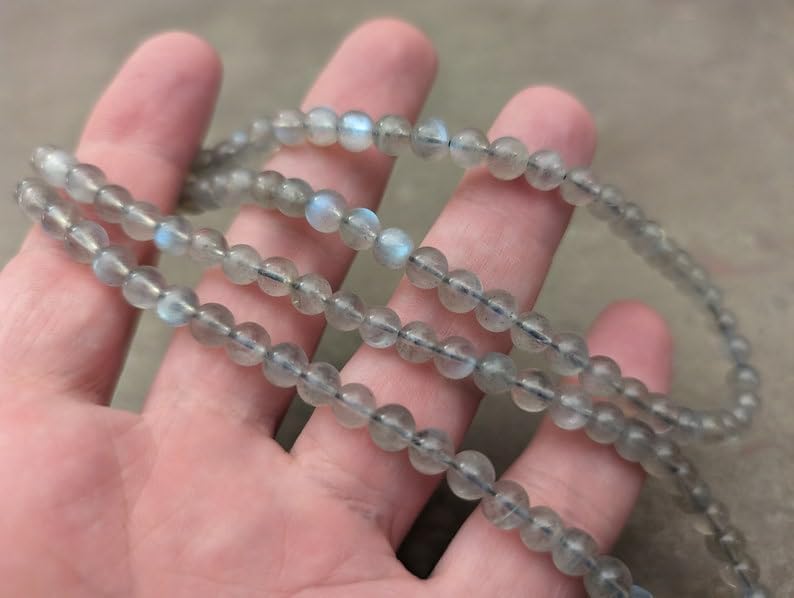Natural Labradorite 6mm 108 Mala Beads, Spiritual, Meditation Beads, Reiki, Japa Mala, Buddhist Prayer Beads, Yoga Bracelet, healing beads LKMALA-RRGU-150