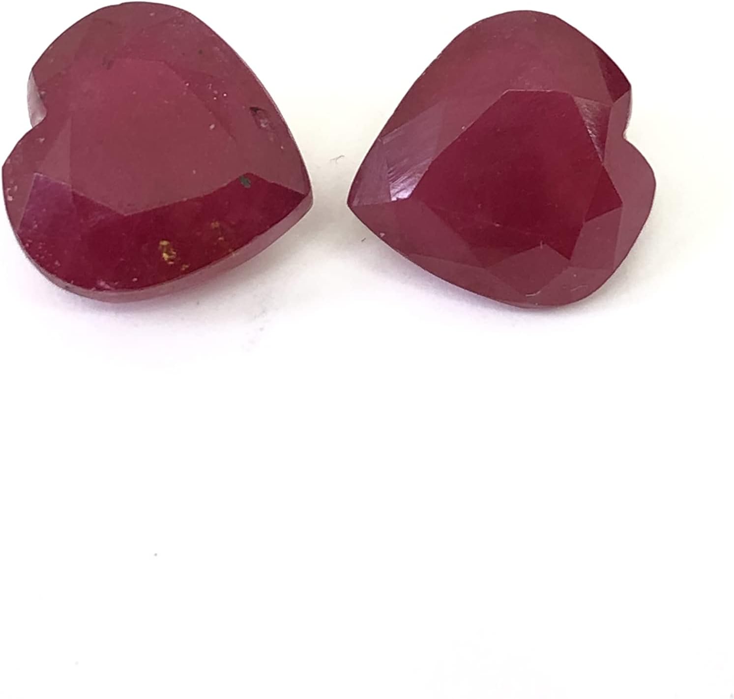 17.28 Ct Pair Deep Red Ruby Heart Shape Size 12 mm Cut Faceted Attractive High Quality Fine Loose Gemstone Best For Making Earring Jewelry- Give Your Jewelry a Fabulous Look