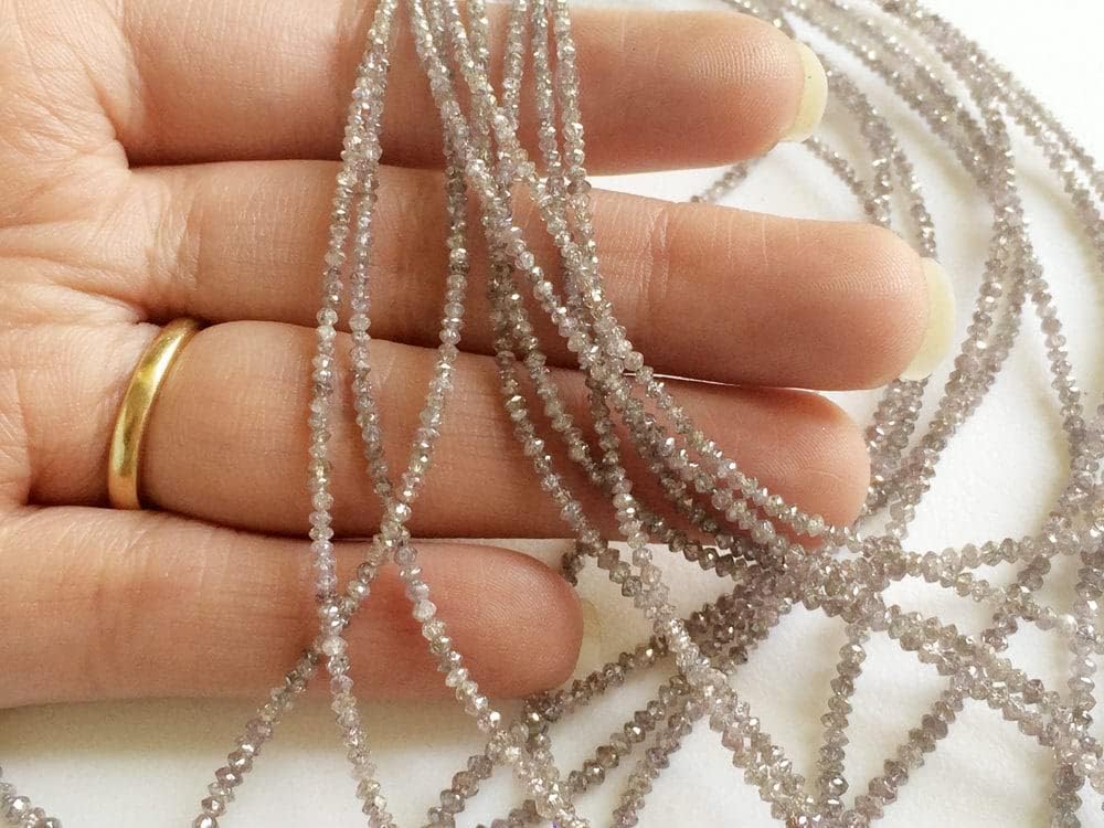 Women's 1.5-2.5mm Pink Sparkling Faceted Diamonds Beads, Pink Faceted Diamond Saucer/Thali Beads, Pink Diamond Beads For Jewelry (2IN To 16IN)