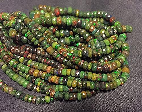 Ethiopian Opal, Welo Opal Rondelle Beads, Faceted Opal Beads, 16 Inch Strand, 3mm to 7mm
