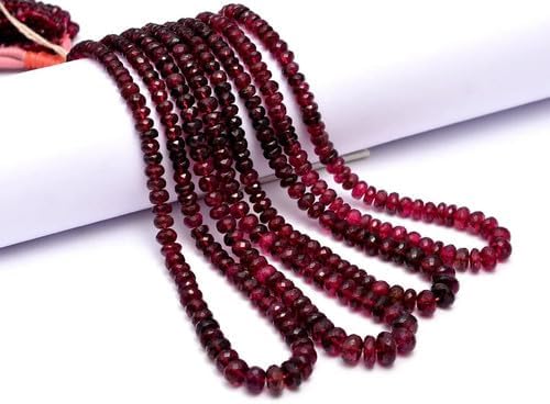Rubellite Tourmaline Faceted Rondelle Beads, 4 mm to 7 mm, Rubellite Tourmaline Beads, Tourmaline Jewelry Making Beads, 16 Inch CHIK-STRD-67898