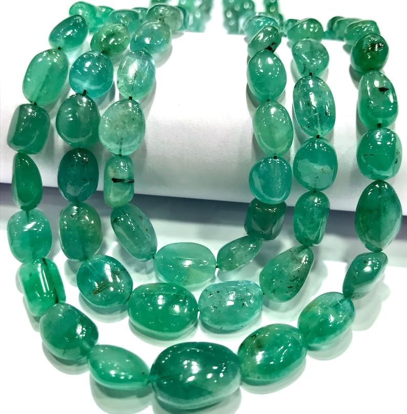 Natural Tourmaline Necklace Nuggets Smooth Beads 6-9 MM 19 inch Long String Jewelry Making Gemstone Beads for Necklace Bracelet