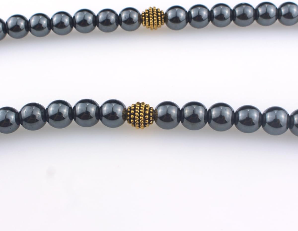Muslims Islamic Dhikr Tasbeeh Tasbih Prayer Beads, 99 Hematite Beads with Tassel
