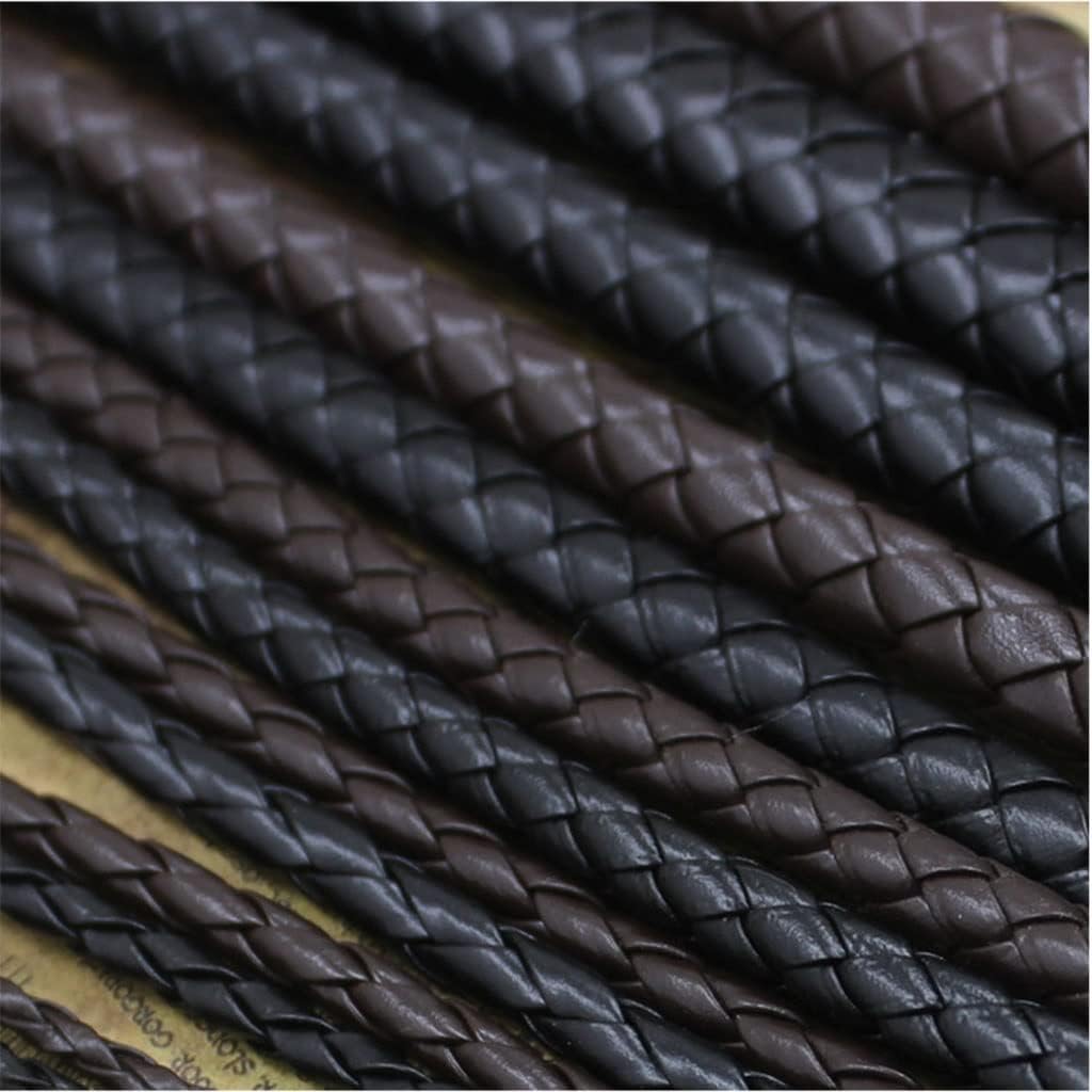 10mm/12mm PU Braided Rope Cord,No-Fade Multi-Strand DIY Jewelry Making,for Bracelets, Necklaces,Bags,Black/Brown 5M/100M Roll(Black,12mm 100m)
