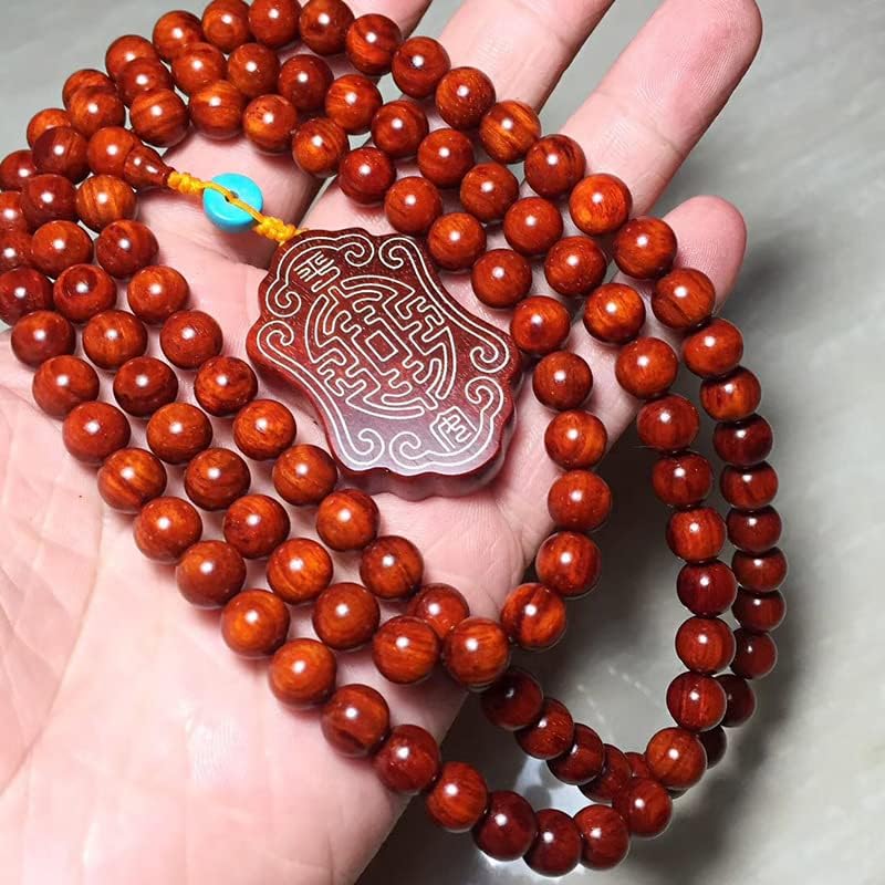 Mascot Wooden Crafts Wood Carving Art Wood Decoration Artwork 无事小叶紫檀0.8 * 108颗佛珠手链搭配无事46(小叶紫檀搭配无事)