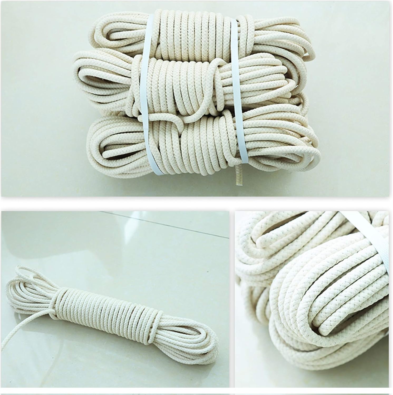 Cotton String Ball, Elastic cord, thread beading string,Flag Rope Cotton Beige 100m,Flag Pole Halyard Rope Strong Durable,Multi-purpose Cotton Rope for Outdoor Hanging Clothes,Travel Tying,Garden,Beig