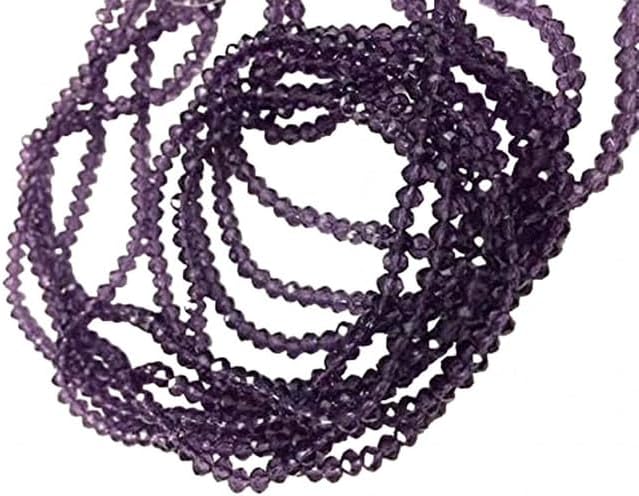 Amethyst Faceted rondelle Glass Beads,Quartz Stone,Glass Faceted rondelle Beads, Agate Loose Gemstone, Agate Beads 3-4mm 13 Inch lot of 10 Strands CHIK-STRD-94164