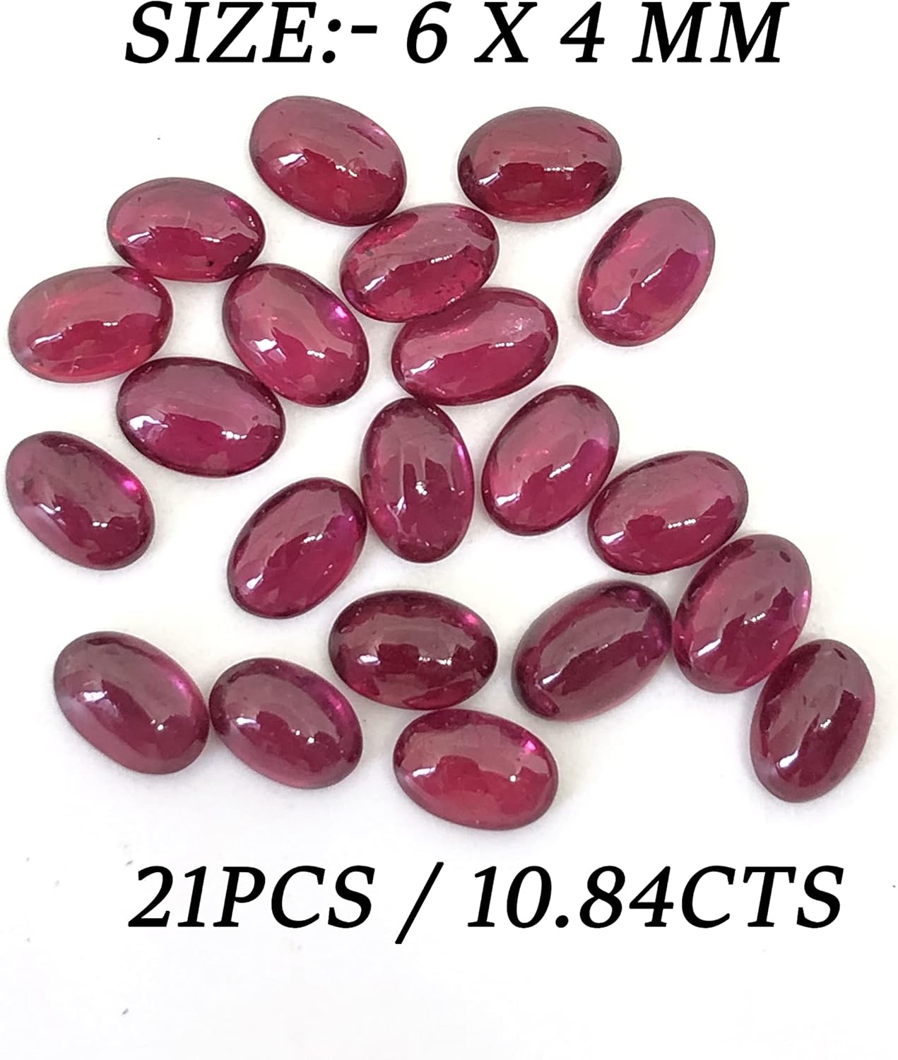10.84 Ct Deep Red Ruby Oval Shape Cabochon Size 6x4 mm Attractive Fine Wholesale 21 Pcs Lot Loose Gemstone Best For Making Necklace, Ring, Earring, Pendant Jewelry