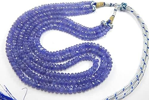 Tanzanite Beads Faceted Tanzanite Rondelles, Natural Tanzanite Beads, 4-7mm Blue Puprle 3 Strand Necklace