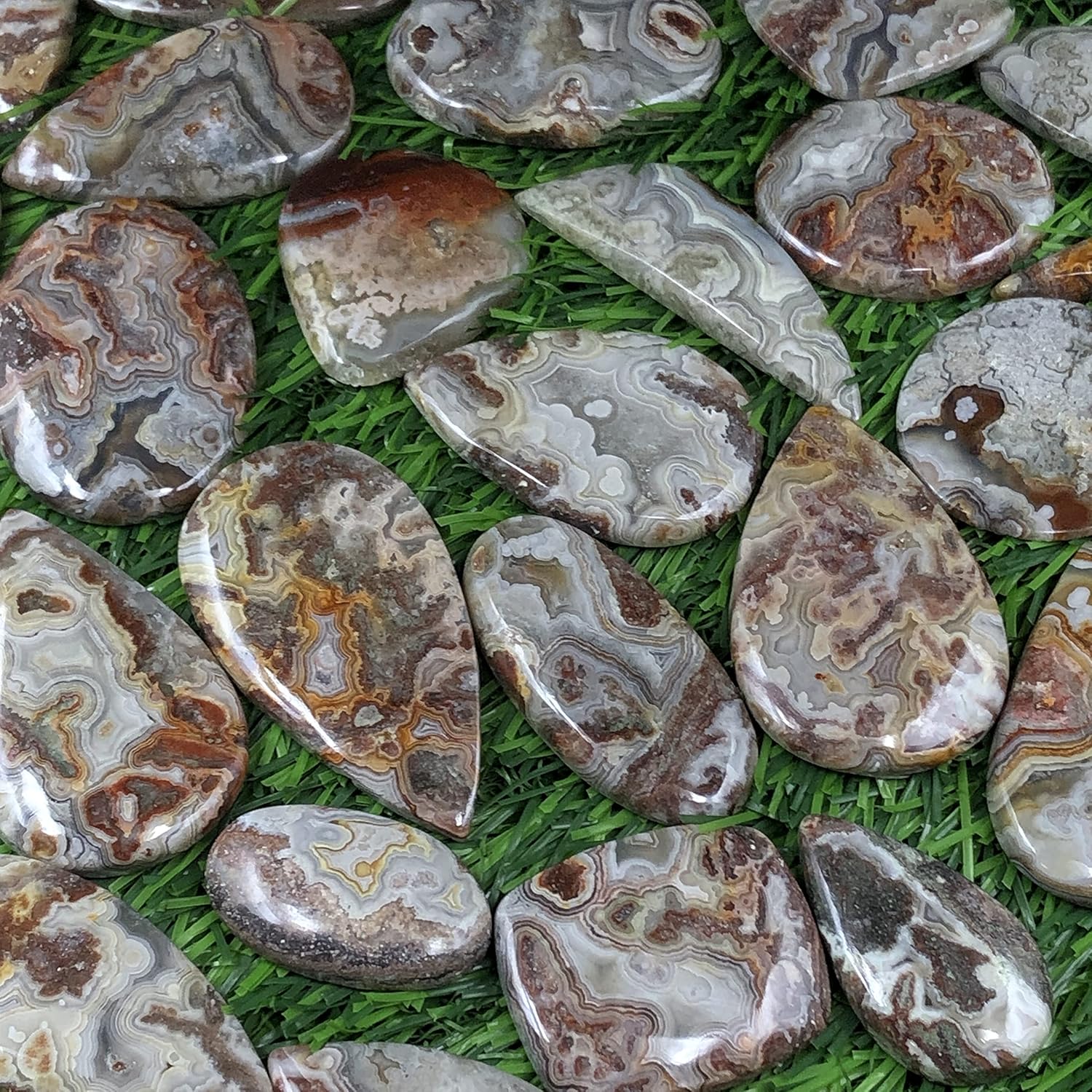 Natural CRAZY LACE AGATE Gemstone Loose Cabochon Lot For Jewelry Making, Loose Gemstone For Ring, Earring & Pendant Necklace, Jewelry Making Cabochons, Healing Gemstones