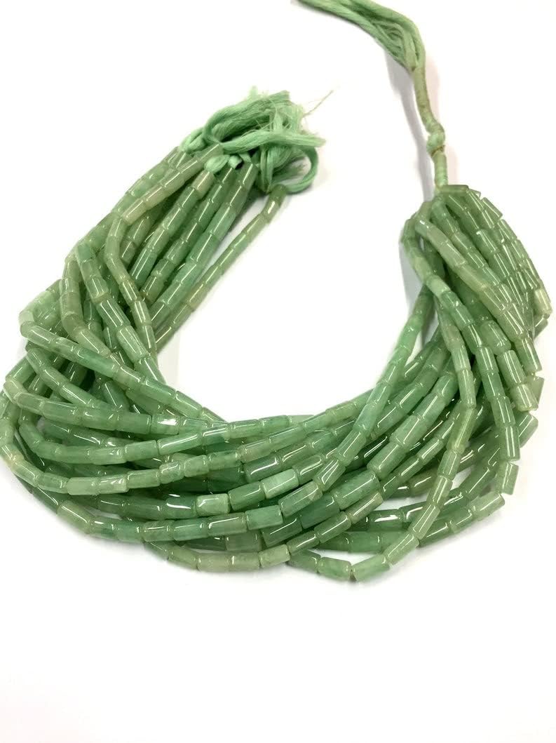 13 inch Strand of Natural gem Green Amazonite, 5-6mm Tube Smooth Beads for DIY Jewelry Making. | Beads_04025