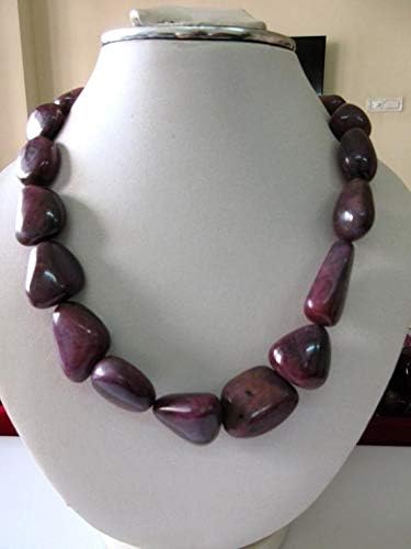 LOVEKUSH LKBEADS Natural Ruby Smooth Tumbles Beads, Natural Color Not Enhanced, 15mm to 22mm, 8 Inch Code-HIGH-50569