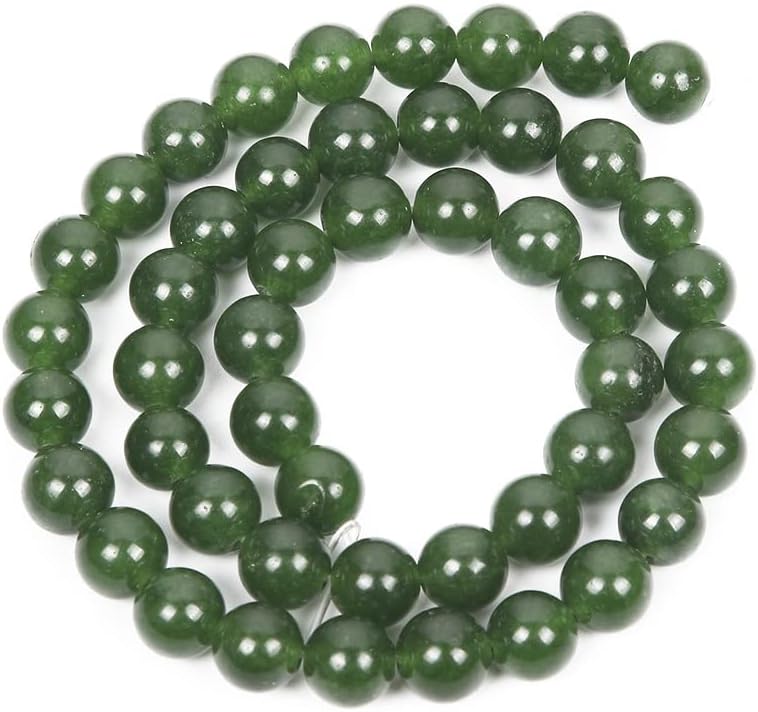 Natural Stone Green Chalcedony Jade Round Loose Spacer Bead for Jewelry Making Bracelet Necklace DIY (Color : D, Size : 12mm)