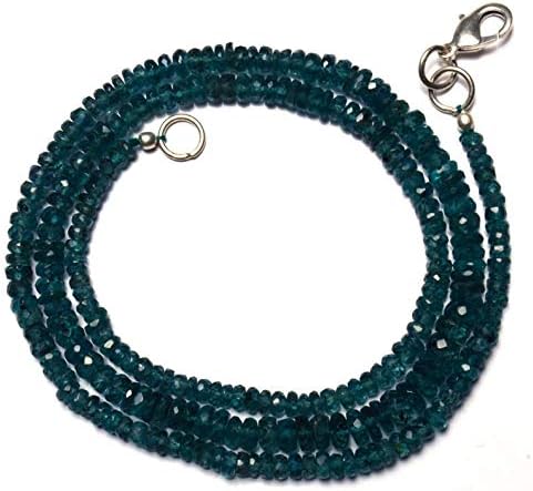 Natural Gemstone Rare Green Color Kyanite 3 to 5MM Faceted Rondelle Beads 19 Inch Full Strand Fine Quality Beads Complete Necklace