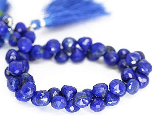 Blue Lapis Lazuli Faceted Onion Drop Loose Gemstone Craft Beads Strand 8 Inch Long 9mm Code-HIGH-20934