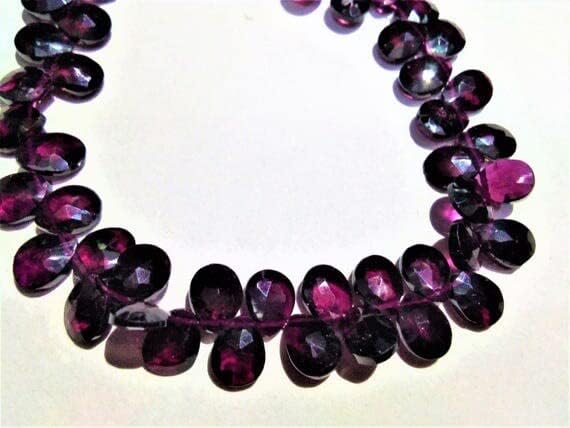 Pink Garnet 6x8 to 6x9mm Faceted pear Shape Beads, Loose Strand,Pink Garnet Gemstone Necklace Jewelry 9