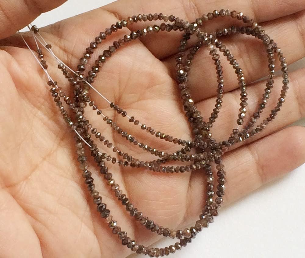 1.5-2.5mm Red Brown Faceted Diamond Rondelle Beads, Red Brown Sparkling Diamonds, Diamond Beads For Jewelry (4IN To 16IN Options) - DSA10, 1.5 MM - 2.5 MM