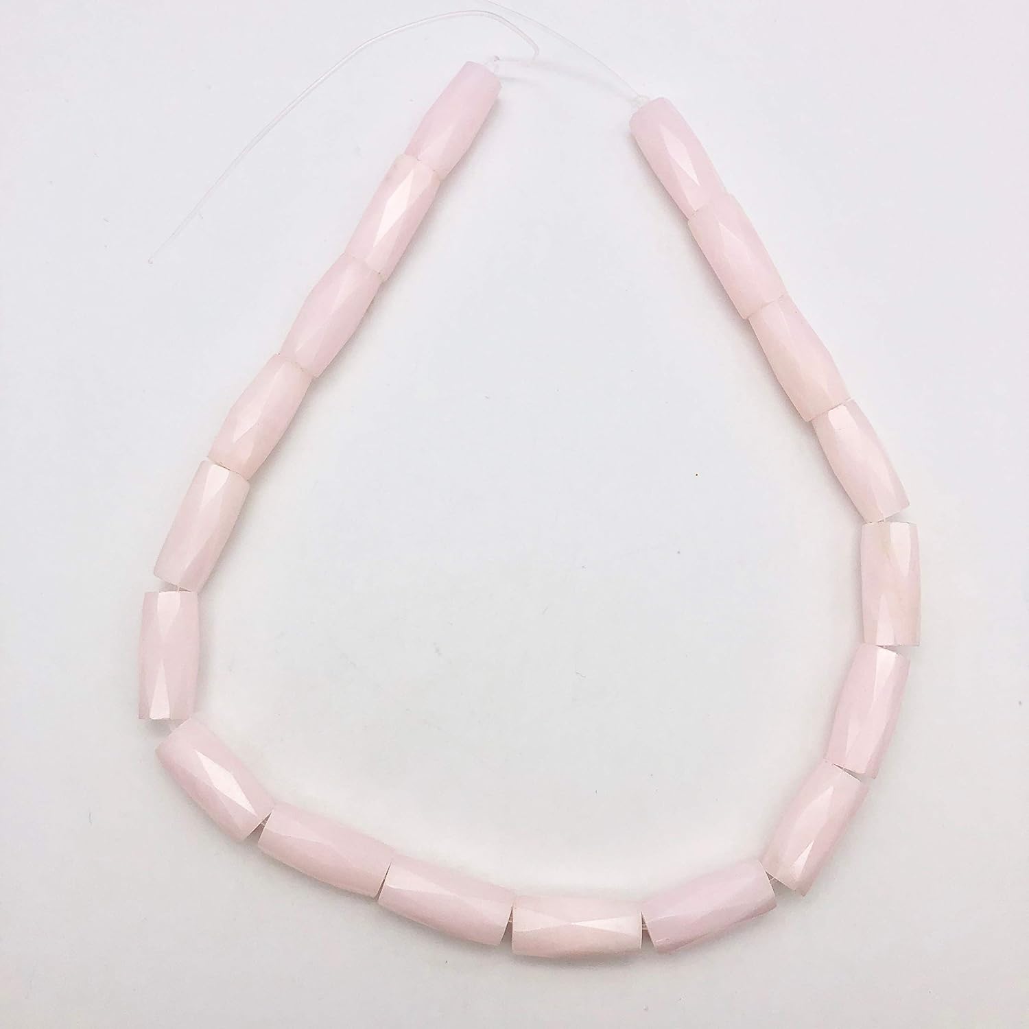 Mangano Pink Calcite Faceted Tube Bead 15