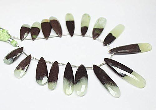 13 inch natural beads strand of 21mm faceted drop prehnite gemstone beads for DIY jewelry - necklace, bracelet, earring, ring.