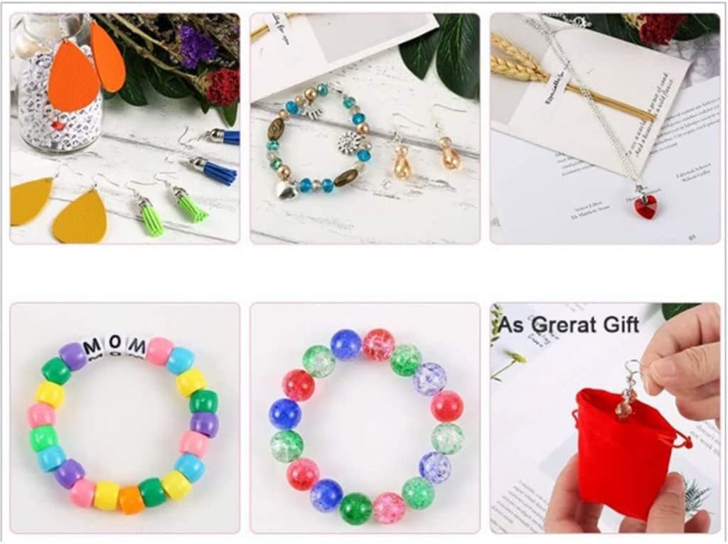2035Pcs Jewelry Making Supplies Kit Earrings Repair Tools Include Jewelry Charms,Beads,Beading Wire for Necklace DIY