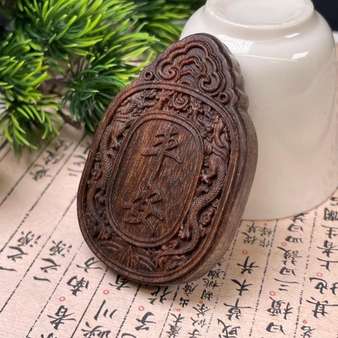 Vietnam Nha Trang White Agarwood Resin Beads with Soft Silk Cord Peace and Safety Amulet Car Pendant