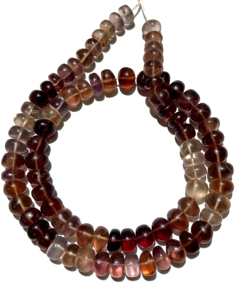 Natural Multi Spinel roundelle Smooth Beads 7-8 MM 16 inch Long String Jewelry Making Gemstone Beads for Necklace Bracelet