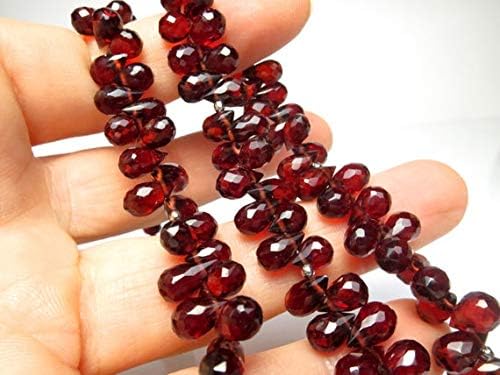 925 sterling Silver Personalized Gift 8.5 to 7.5mm x 5 to 6mm stacking Red Garnet Necklace Drop, Faceted 16