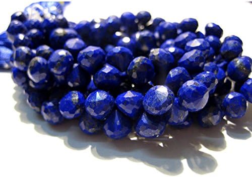 13 inch Natural Beads Strand of 8mm Faceted Onion Lapis Lazuli Gemstone briolletes Beads for DIY Jewelry - Necklace, Bracelet, Earring, Ring.