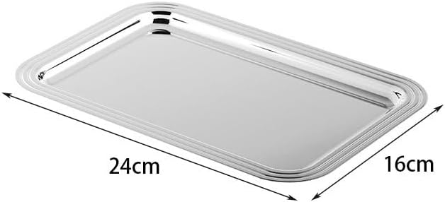 Tray Stainless Steel Dinner Tray Household Fruit Tray Afternoon Tea Tray Hotel Tray Tabletop Storage Tray Serving Trays