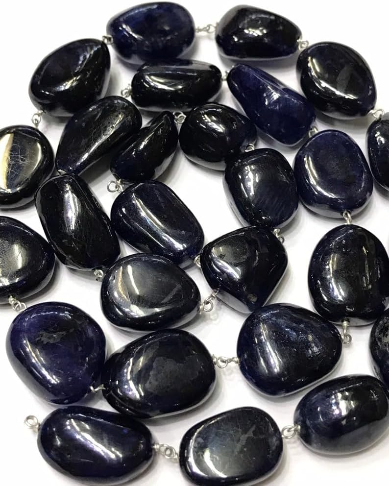 Natural Blue Sapphire Nuggets Smooth Beads 13-16 mm 21 inch Long String Jewelry Making Gemstone Beads for Necklace Bracelet