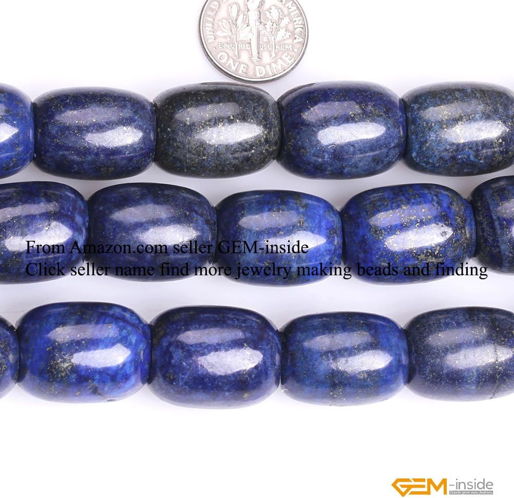 GEM-Inside Natural 15x20mm Blue Lapis Lazuli Bucket Beads Gemstone Handmade Loose Beads for Jewelry Making Jewelry Beading Supplies for Women
