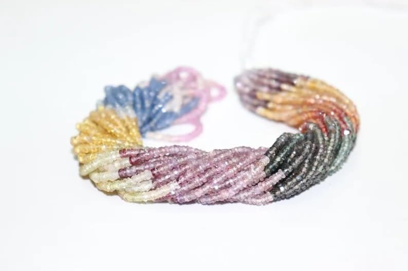 Multi Sapphire Faceted Rondelle Beads 3.5 mm Multi Beads Multi Rainbow Beads Multi Sapphire Beads Wholesale Beads
