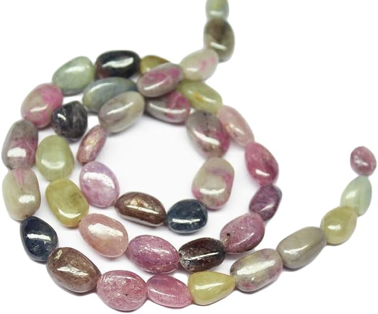 13 inch Strand of Natural gem Multi Sapphire, 8-12mm Nugget Smooth Beads for DIY Jewelry Making. | Beads_05558, As Per Photo