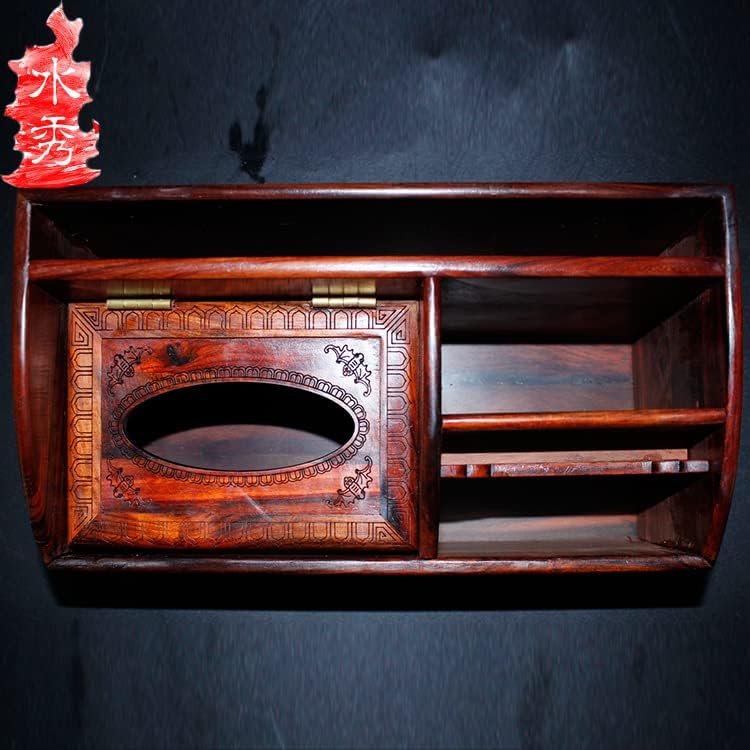 红酸枝办公用品箱 可放纸巾名片平板电脑(红酸枝多功能办公用品箱)