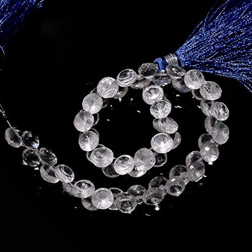 13 inch natural beads strand of 6mm faceted onion crystal quartz gemstone briolletes beads for DIY jewelry - necklace, bracelet, earring, ring.