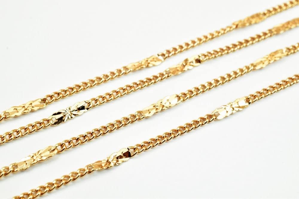 18K Pinky Gold Filled EP Chain Width 2mm Thickness 1mm Gold-Filled findings for Gold Filled Sold by Foot PGF15