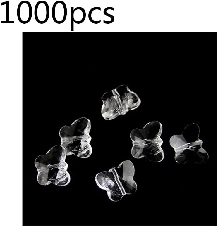 Hanging Crystals Prisms 1000pcs Crystal Beads Crystal Beads 14mm for Craft Charm for Accessories Hangings Crystals for Decoration(Clear)