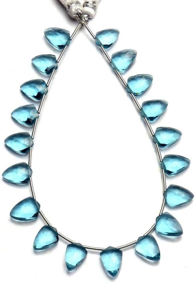 GEMZ 10 inch Strand of Natural Teal Blue Aquamarine Quartz tie Shape Faceted Cut Blue Color briollete Beads for DIY Jewelry Making- Earring Necklace Bracelet.