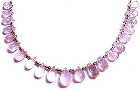 13 inch natural beads strand of 8x5-13x8mm faceted drop rose quartz gemstone briolletes beads for DIY jewelry - necklace, bracelet, earring, ring.