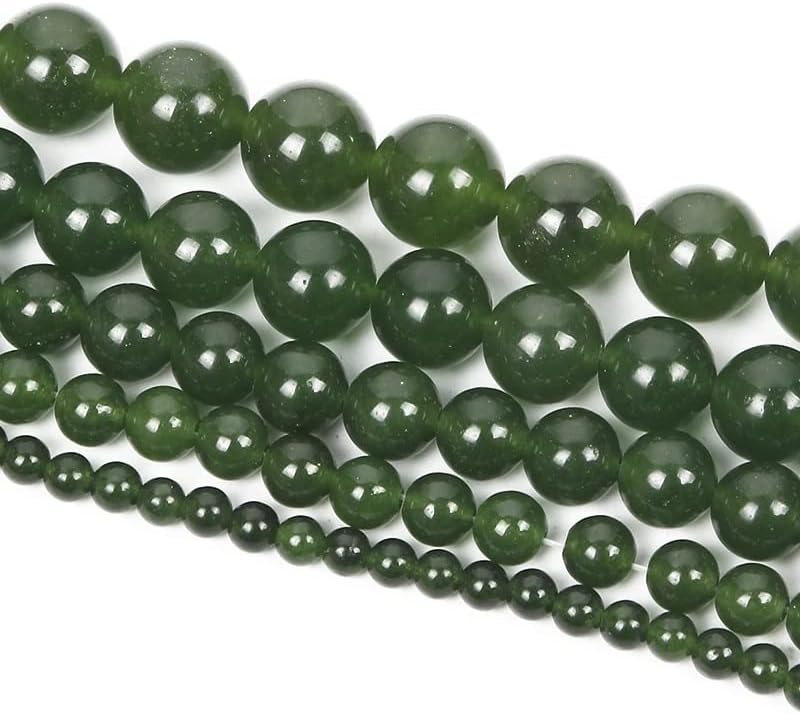 Natural Stone Green Chalcedony Jade Round Loose Spacer Bead for Jewelry Making Bracelet Necklace DIY (Color : D, Size : 12mm)