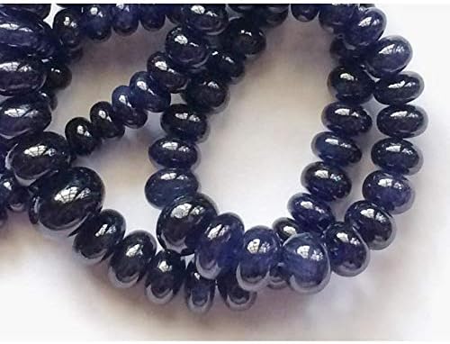 Blue Sapphire Beads/Sapphire Beads/Rondelle Beads/ 6.5mm - 15mm Beads Approx 8 Inch Half Strand