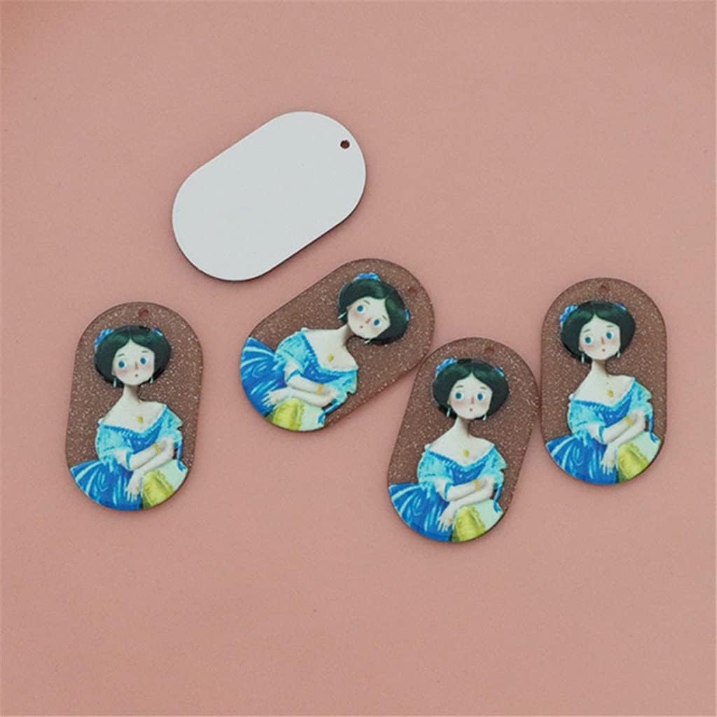 SIDUFHAOPKLL Lovely Acrylic Painted DIY Phone Case Earrings Handcrafted Material Kit Accessories(Black)