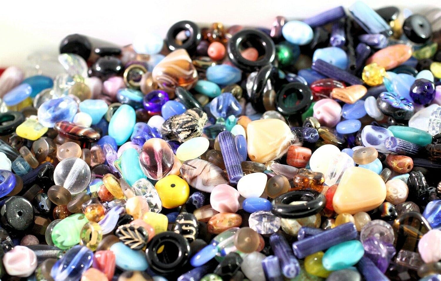 100 Grams Czech Pressed Glass Bead Mix of Multi Shapes & Colors