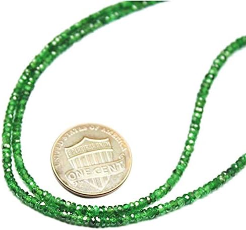 BEADS GEMSTONE Natural Tsavorite Green Garnet Faceted Gemstone Rondelle Craft Beads Strand 13 Inch Long 2.5mm Code-HIGH-20856