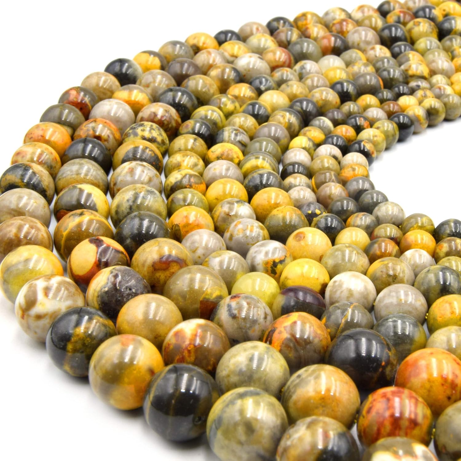 Bumble Bee Jasper Beads | Wholesale Beads and Beading Supplies | 10mm