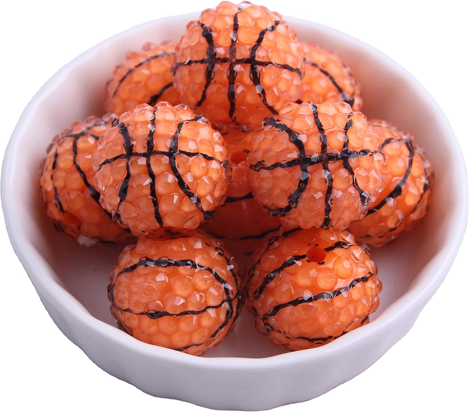 Davitu Kwoi vita 100pcs A lot 20mm Loose Round Chunky Basketball Resin Rhinestone Ball Beads for Bubblegum Necklace Jewelry| | - - (Color: ab Color, Item Diameter: 20mm 100pcs per Bag)